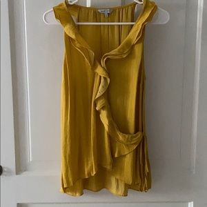 Yellow silk top